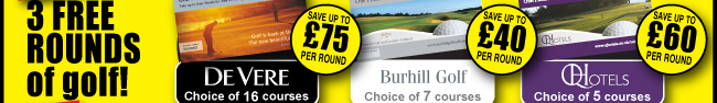 3 FREE ROUNDS of golf!